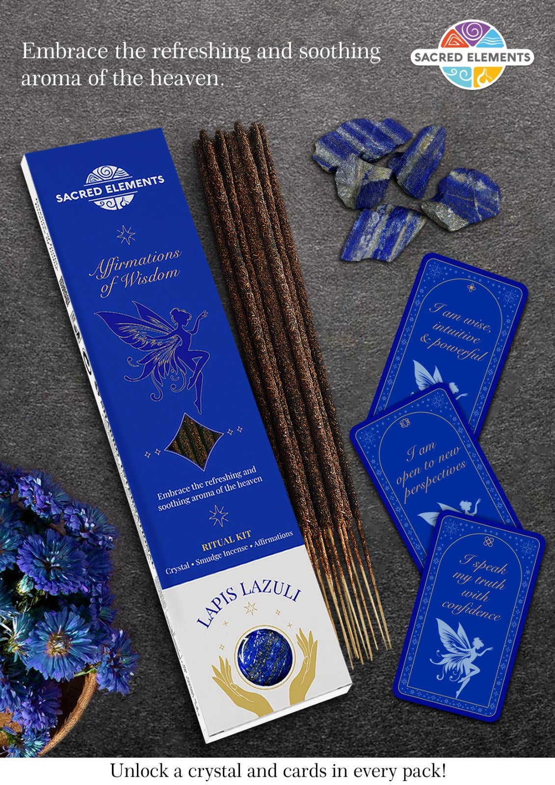 Affirmation of Wisdom Crystal Smudge Incense Kit