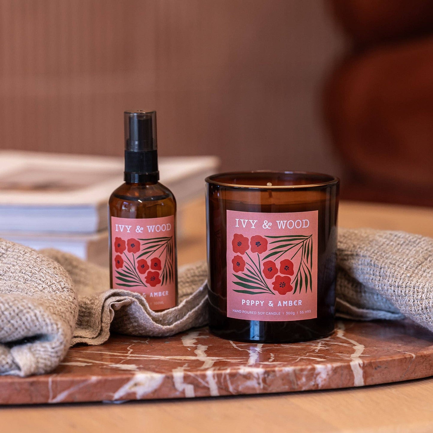 Poppy & Amber Scented Candle