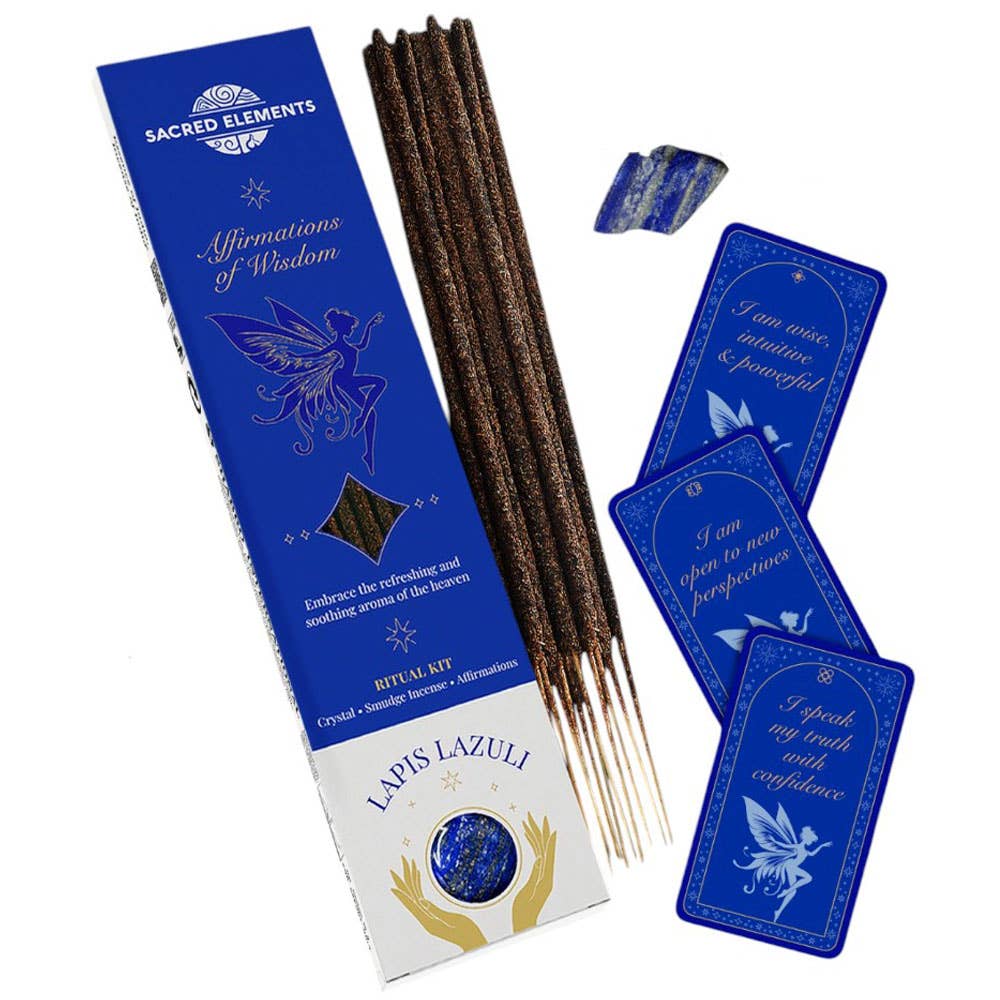 Affirmation of Wisdom Crystal Smudge Incense Kit