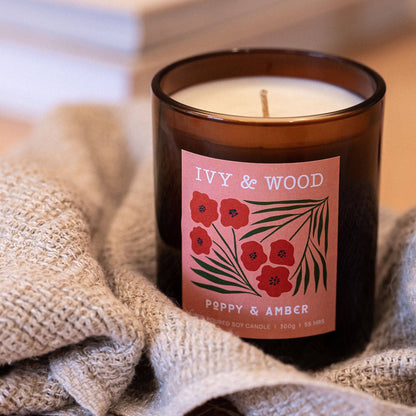 Poppy & Amber Scented Candle