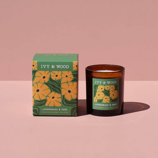Lemongrass & Sage Scented Candle