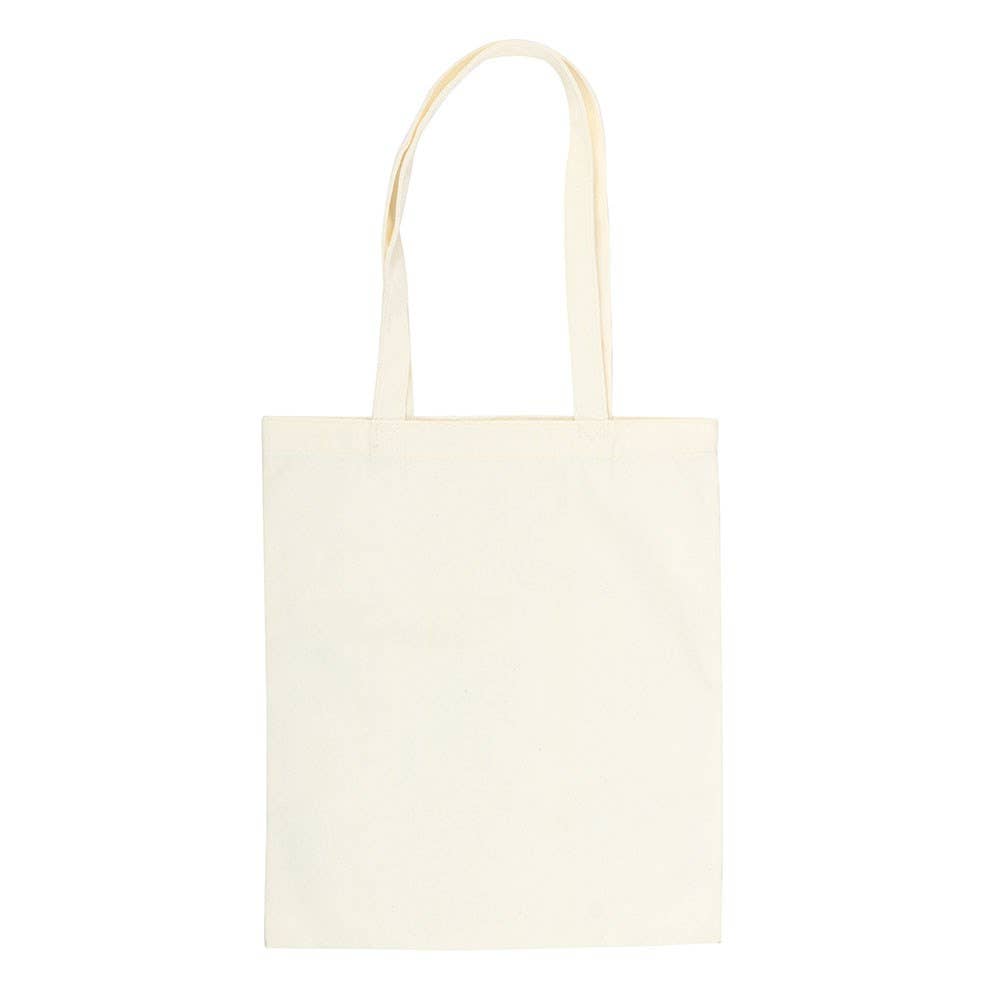 Cream Folk Print Polycotton Tote Bag