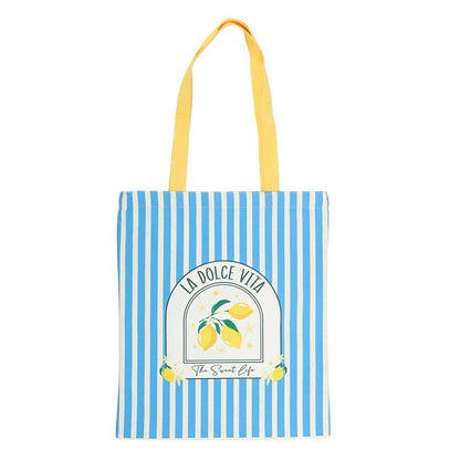 Blue Striped La Dolce Vita Polycotton Tote Bag